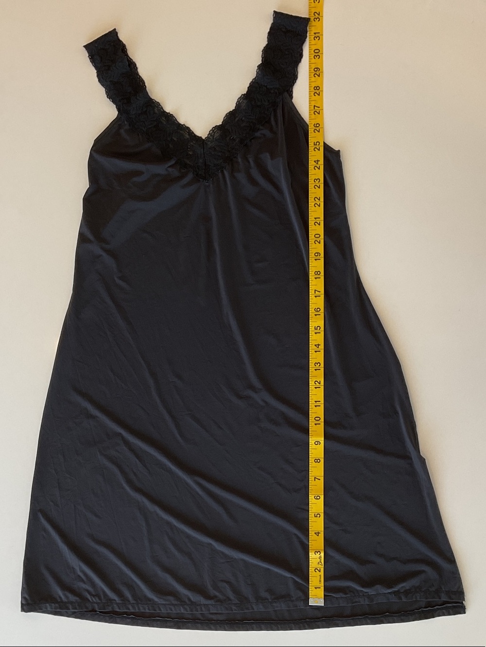 Vanity Fair Black Lace-Trim Night Slip Style 10-073 (Size 18” 38/44) | S/M - Picture 5 of 6